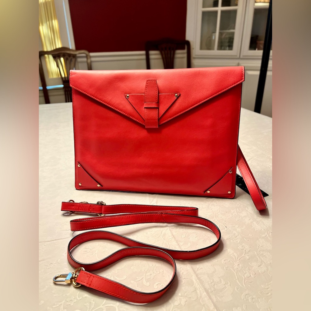 Halogen Orange Clutch with Strap
